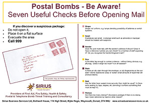 Postal Bomb Safety Poster
